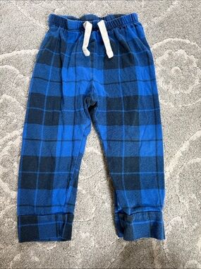 GAP Blue and Navy Plaid Kids Pajama Bottoms